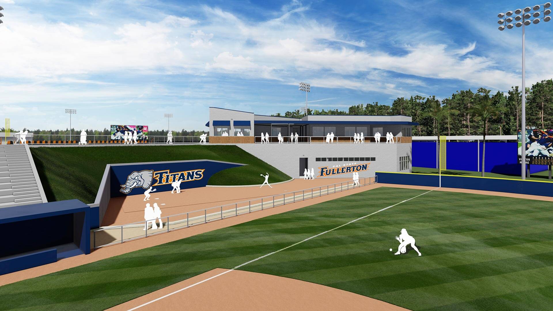 renovated softball clubhouse rendering