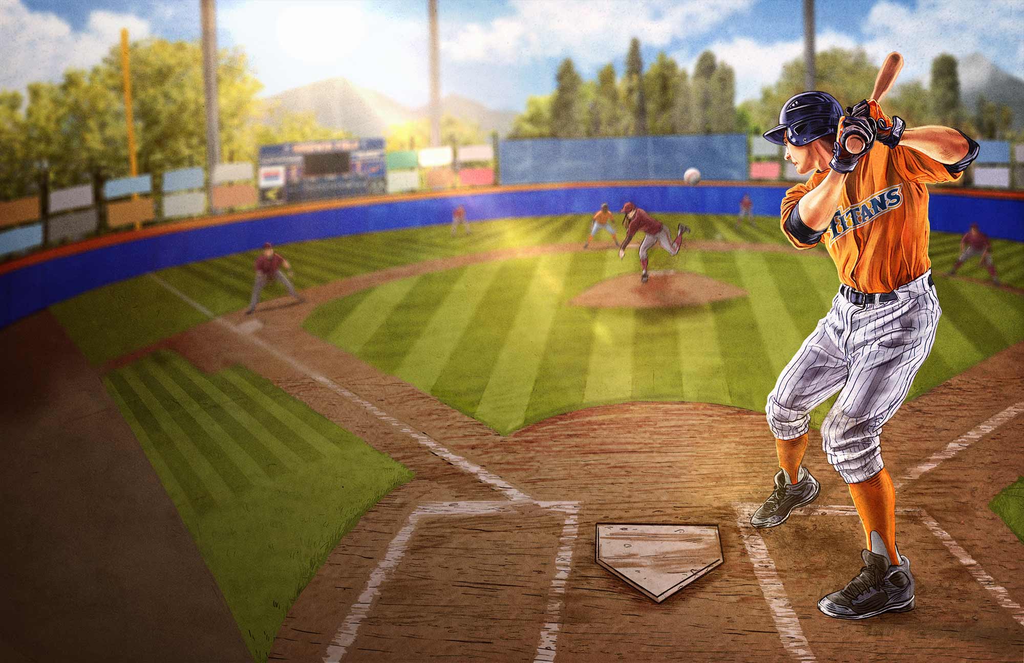 Baseball game illustration
